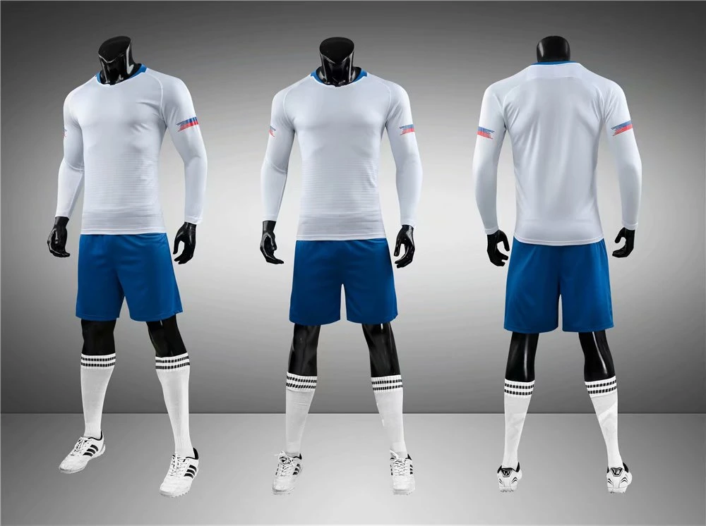 2019 de manga larga blanco uniformes de fútbol - China Camiseta de fútbol de color blanco Manga Larga precio