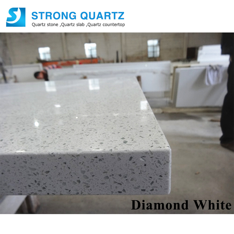 China Sparkling White Quartz Countertop With Mirror Flecks