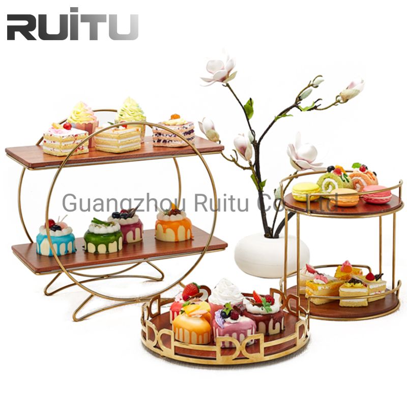 China Wedding High Tea Dessert Buffet Server Wooden Cake Stand 2 Tier Round Gold Afternoon Tea Stand China Afternoon Tea Stand And Afternoon Tea Cake Stand Price