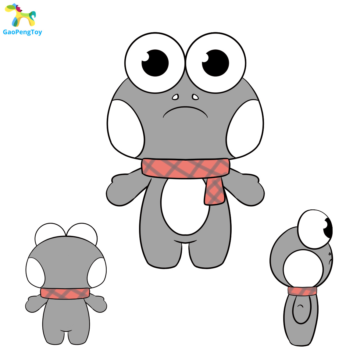 Stuffed Soft Big Eyed Grey Frog Mascots Cozy Animal Plush Toys - China