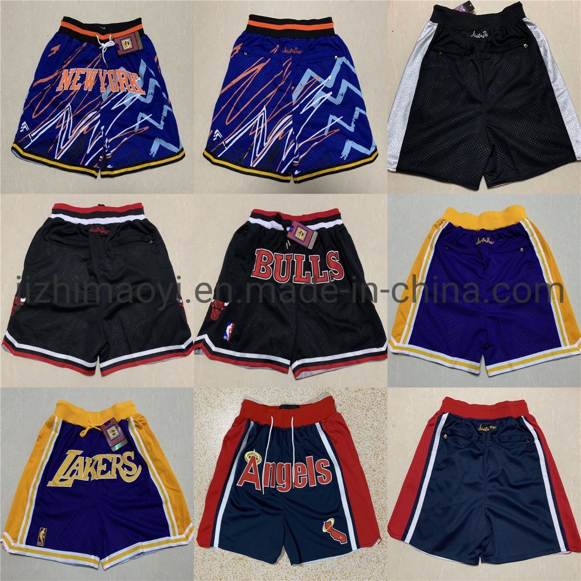 Wholesale Just Don Shorts Basketball Shorts Lakers Chicago Bulls Knicks