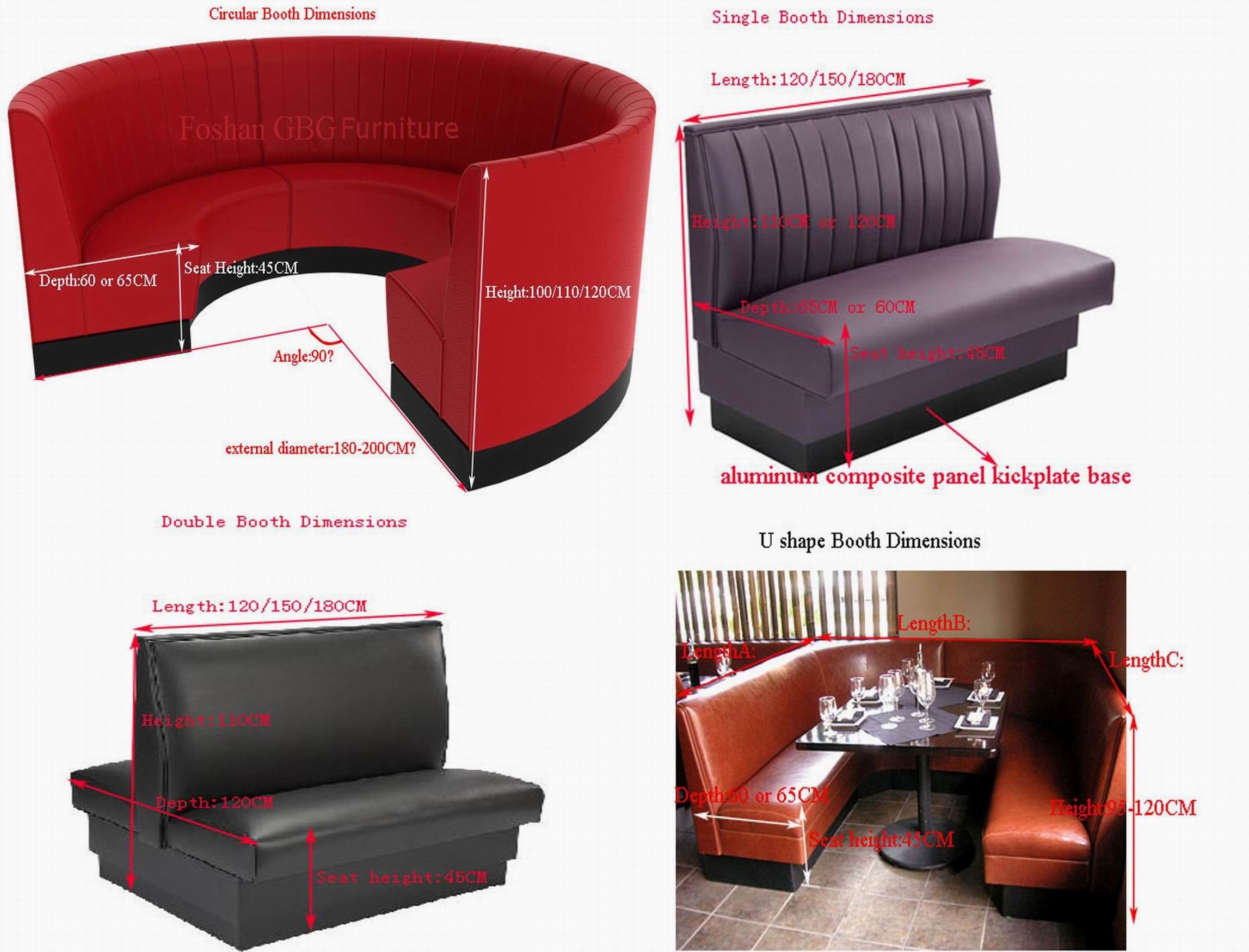 zijn hospita lepel Fashion and Shining Restaurant Sofa Restaurant Booths Detailed Dimensions -  China Restaurant Booth and Circular Booth